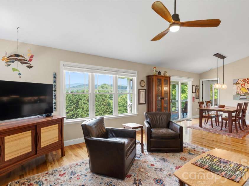 34 Justice Drive, Leicester, NC 28748.  MLS# CAR4394117, YatesRealty ID 31989. Bali double cell cellular window shades on windows throughout home and studio