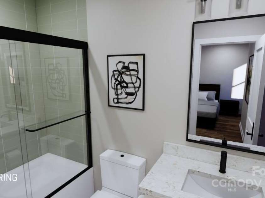 608 Storybook Villas Trail, Asheville, NC 28804.  MLS# CAR4206082, YatesRealty ID 320. Lower Bedroom 3 with ensuite bath