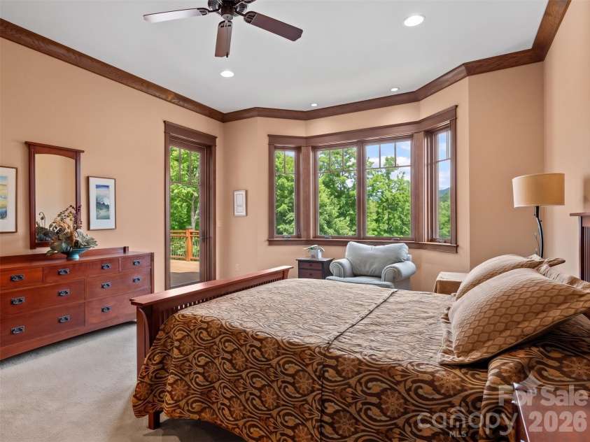 276 Stone Valley Way, Hendersonville, NC 28792.  MLS# CAR4356812, YatesRealty ID 32007. Primary Suite with direct access to Deck