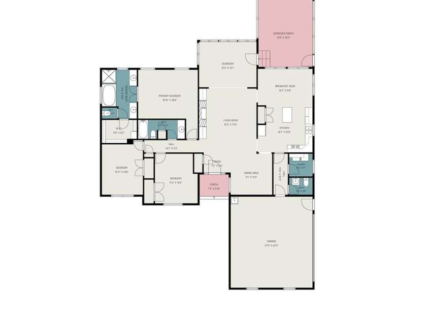 172 Eaglecrest Drive, Matthews, NC 28104.  MLS# CAR4387167, YatesRealty ID 32044. Floor Plan