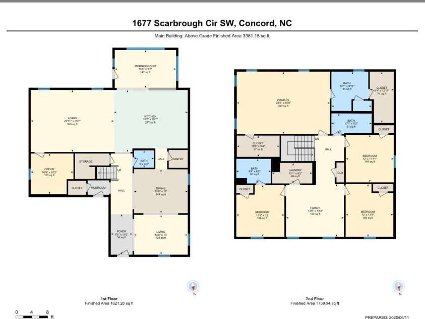 1677 Scarbrough Circle, Concord, NC 28025.  MLS# CAR4390698, YatesRealty ID 32046. FloorPlan