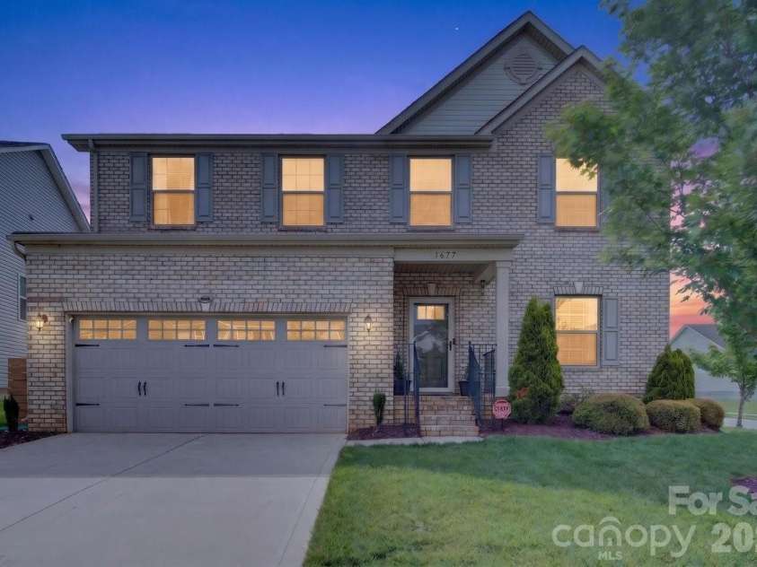 1677 Scarbrough Circle, Concord, NC 28025.  MLS# CAR4390698, YatesRealty ID 32046. Twilight view