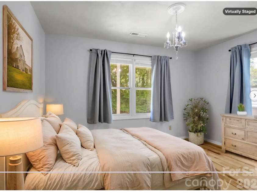 35 Chastain Hill Road, Mills River, NC 28759.  MLS# CAR4388520, YatesRealty ID 32063. Guest Bedroom located off of main hallway - virtually staged