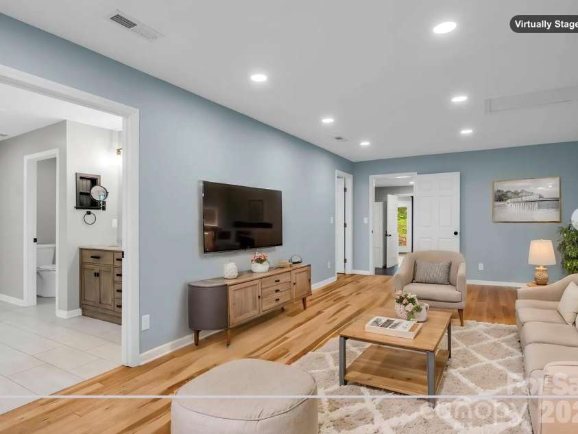 35 Chastain Hill Road, Mills River, NC 28759.  MLS# CAR4388520, YatesRealty ID 32063. *virtually staged* Primary Bedroom Suite, with spa-inspired bath & dedicated office/private den