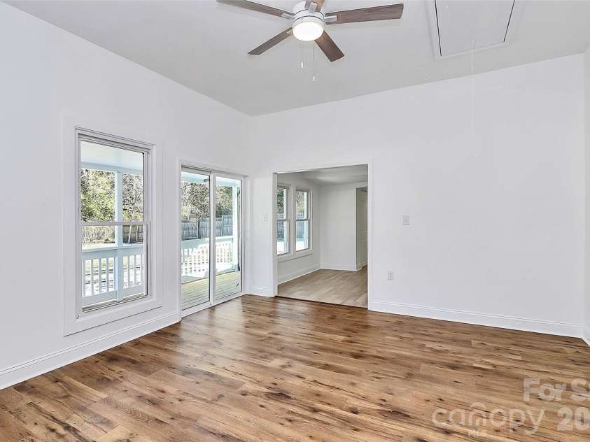 110 Wells Street, Kings Mountain, NC 28086.  MLS# CAR4341383, YatesRealty ID 3207. LR with sliding glass door that leads to the porch