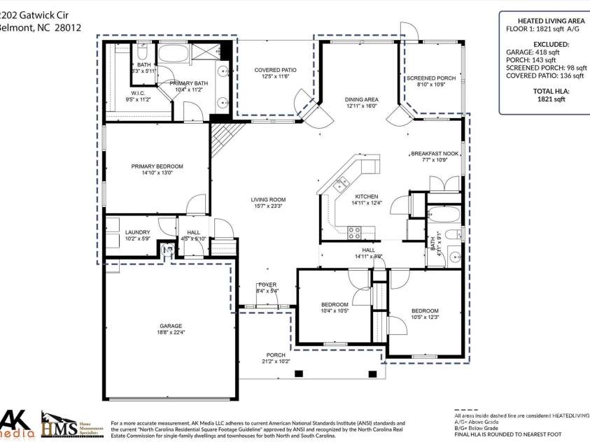 2202 Gatwick Circle, Belmont, NC 28012.  MLS# CAR4285240, YatesRealty ID 32070. 