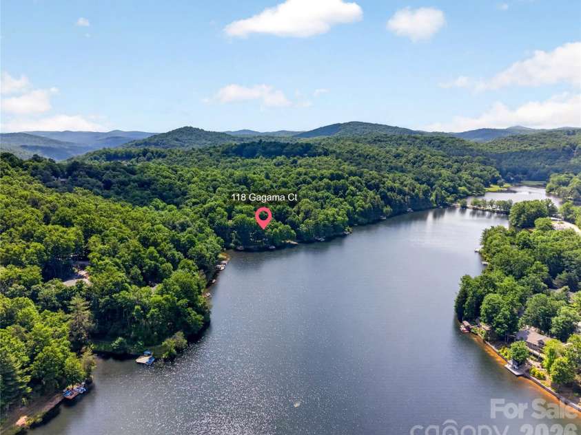 118 Gagama Court, Brevard, NC 28712.  MLS# CAR4369667, YatesRealty ID 32094. Lake placement