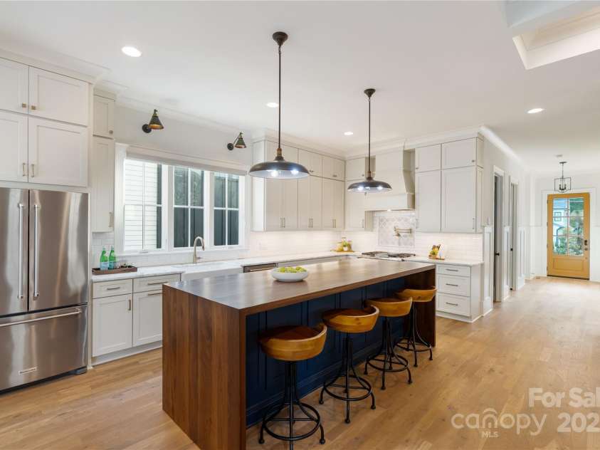 508 Mcalway Road, Charlotte, NC 28211.  MLS# CAR4273881, YatesRealty ID 32122. Walnut wood island with waterfall edges