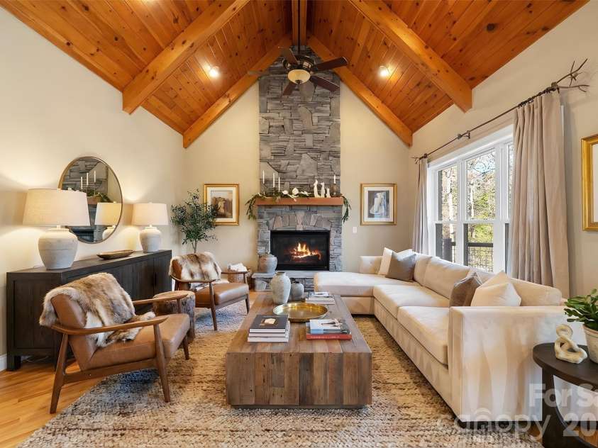886 Soquili Drive, Brevard, NC 28712.  MLS# CAR4316756, YatesRealty ID 3213. 2nd living room virtually staged