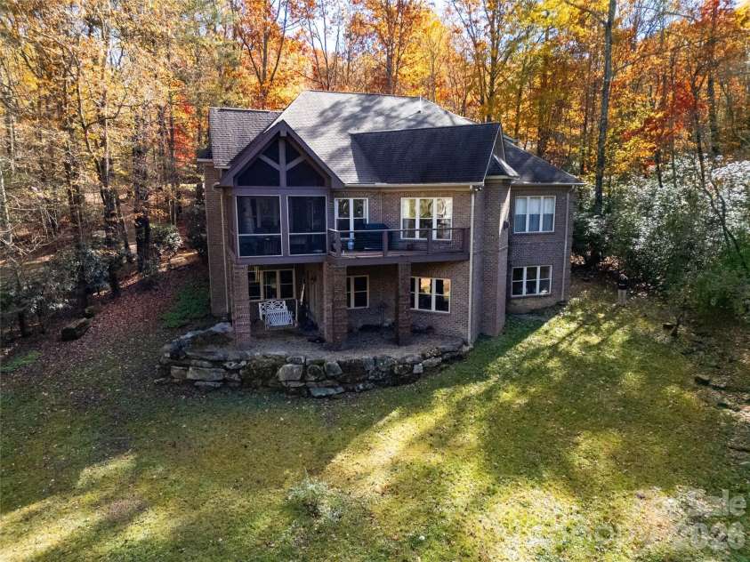 886 Soquili Drive, Brevard, NC 28712.  MLS# CAR4316756, YatesRealty ID 3213. Back of home