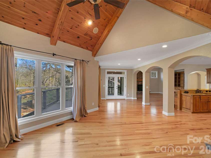 886 Soquili Drive, Brevard, NC 28712.  MLS# CAR4316756, YatesRealty ID 3213. View towards the kitchen