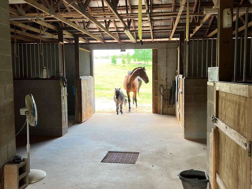 505 Glover Road, Ellenboro, NC 28040.  MLS# CAR4390843, YatesRealty ID 32171. Barn interior