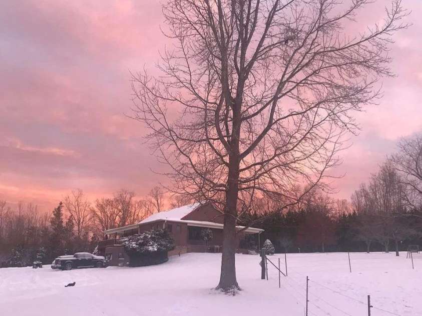 505 Glover Road, Ellenboro, NC 28040.  MLS# CAR4390843, YatesRealty ID 32171. Winter Twilight View
