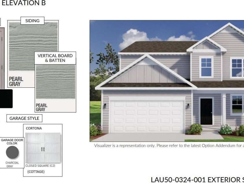 1865 Barksdale Road, Sherrills Ford, NC 28673.  MLS# CAR4290875, YatesRealty ID 32172. Representation of exterior selections for Homesite 324-01