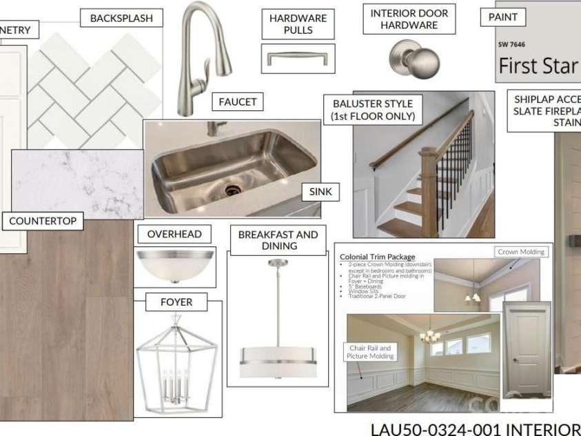 1865 Barksdale Road, Sherrills Ford, NC 28673.  MLS# CAR4290875, YatesRealty ID 32172. Representation of interior selections for Homesite 324-01