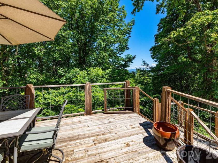 168 Blossom Ridge, Leicester, NC 28748.  MLS# CAR4389201, YatesRealty ID 32199. Back Deck with Views