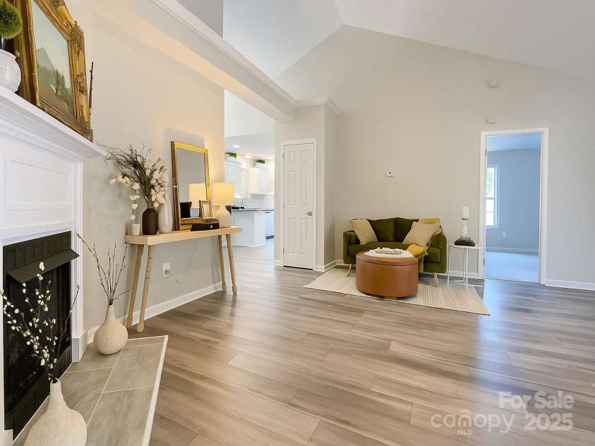 4445 Homestead Road, Rock Hill, SC 29732.  MLS# CAR4230558, YatesRealty ID 32226. Living room features gas fireplace! 