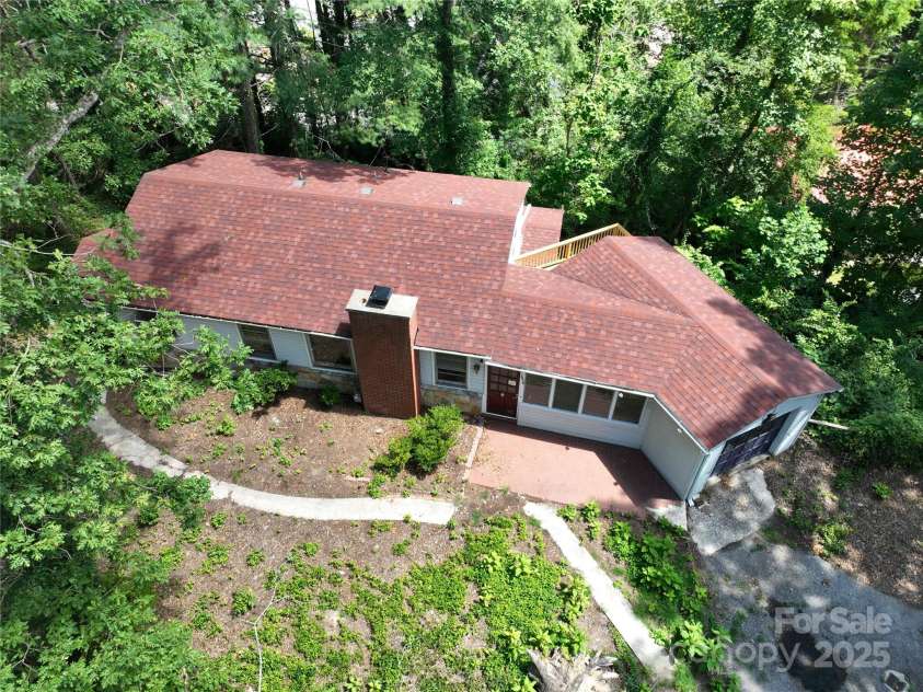 1026 Sylvan Boulevard, Hendersonville, NC 28791.  MLS# CAR4286487, YatesRealty ID 32240. Aerial view of property. New roof