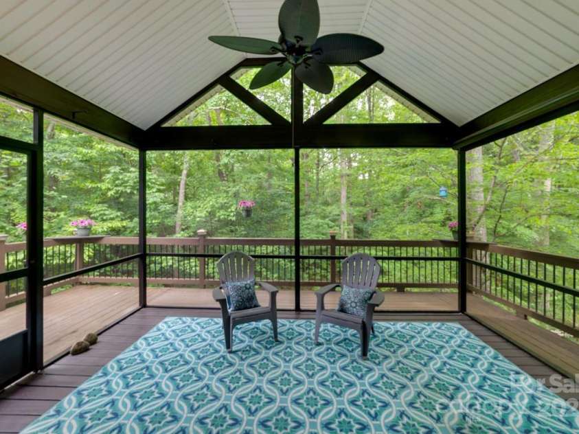 6414 Winding Creek Lane, Denver, NC 28037.  MLS# CAR4240521, YatesRealty ID 32247. Beautiful screened porch looking into the trees