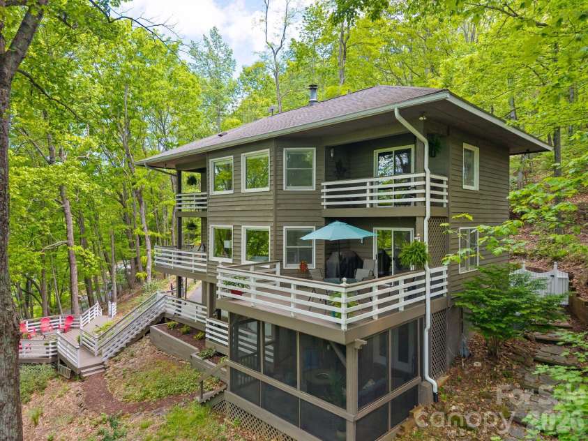 58 Sourwood Drive, Mills River, NC 28759.  MLS# CAR4390836, YatesRealty ID 32251. Rear of home