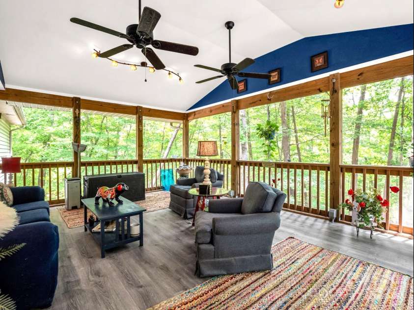 134 Downing Place, Lake Lure, NC 28746.  MLS# CAR4289968, YatesRealty ID 32258. Awesome screened porch