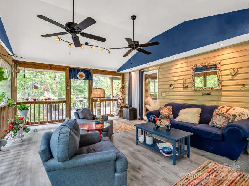 134 Downing Place, Lake Lure, NC 28746.  MLS# CAR4289968, YatesRealty ID 32258. Entrance to 3rd BR & Front Porch