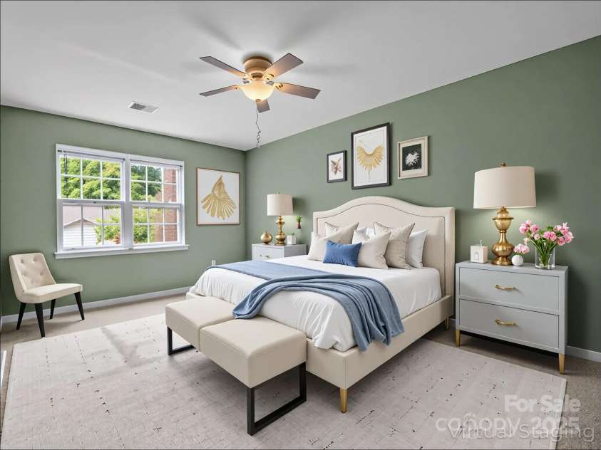 69 Wiltshire Circle, Fletcher, NC 28732.  MLS# CAR4290881, YatesRealty ID 32281. Virtually staged - Bedroom #2 is also SIMPLY HUGE with a walk-in closet. Could be a second primary?