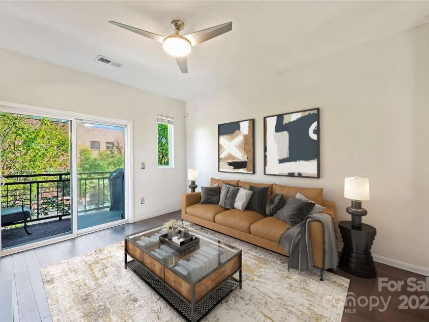 1425 Camden Road, Charlotte, NC 28203.  MLS# CAR4311487, YatesRealty ID 3229. Living room / Balcony 1 