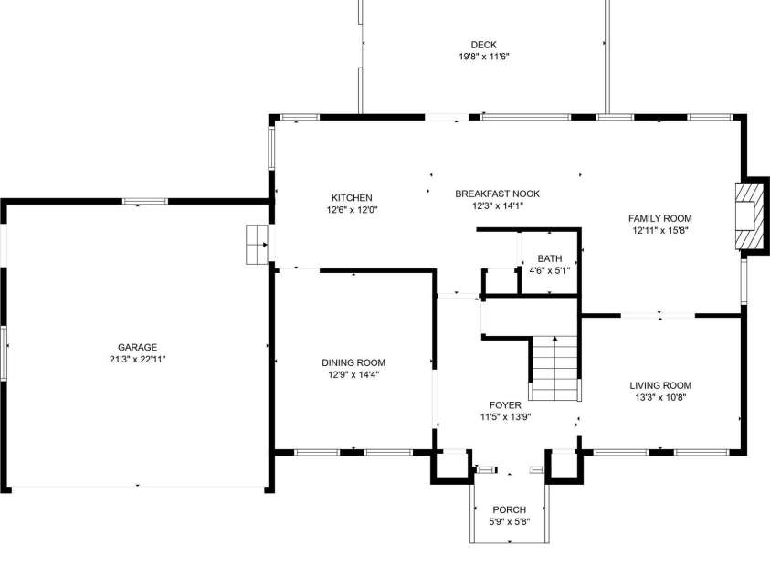 5408 Apple Glen Drive, Harrisburg, NC 28075.  MLS# CAR4273916, YatesRealty ID 32295. Main level layout