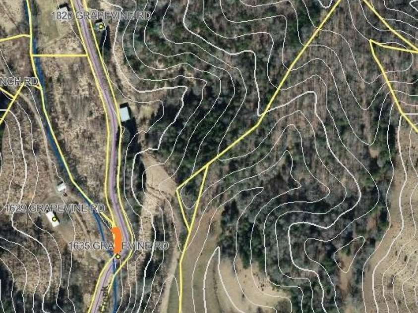 1820 Grapevine Road, Marshall, NC 28753.  MLS# CAR4219221, YatesRealty ID 3230. GIS TOPO