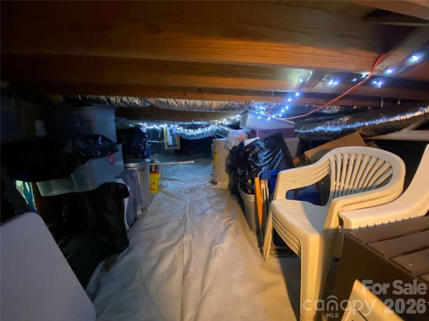 2698 Connestee Trail, Brevard, NC 28712.  MLS# CAR4371714, YatesRealty ID 32300. The crawl space is moisture controlled and used successfully as storage year-round