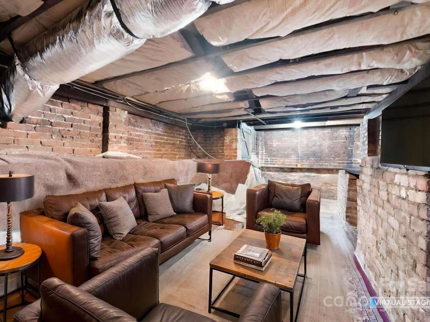 30 Monroe Place, Asheville, NC 28801.  MLS# CAR4284372, YatesRealty ID 32311. Sellers Used Crawlspace as Second TV Area