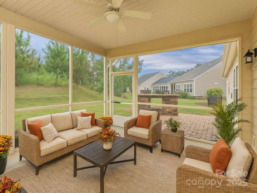 360 Picasso Trail, Mount Holly, NC 28120.  MLS# CAR4289859, YatesRealty ID 32319. Large Screened-in Porch
