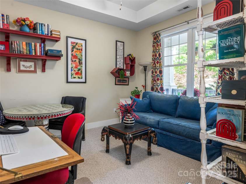 38 Pinebrook Club Drive, Asheville, NC 28804.  MLS# CAR4277289, YatesRealty ID 32321. Second bedroom with tray ceiling currently used as an office