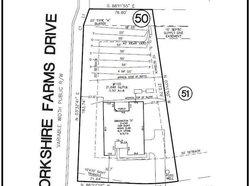 1105 Coppergate Drive, Salisbury, NC 28147.  MLS# CAR4292930, YatesRealty ID 32348. Plot