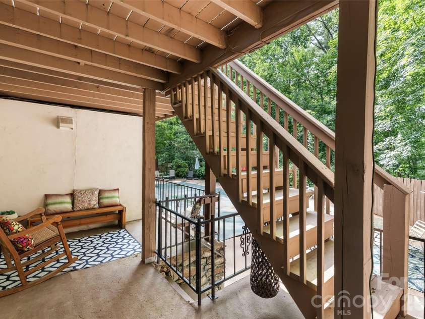 16 Canterbury Drive, Arden, NC 28704.  MLS# CAR4396207, YatesRealty ID 32349. Downstairs patio area