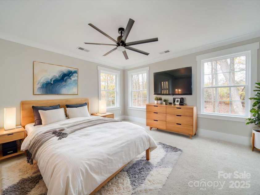 4739 Whispering Oaks Drive, Charlotte, NC 28213.  MLS# CAR4208836, YatesRealty ID 3236. Primary bedroom virtually staged Photo representative similar build