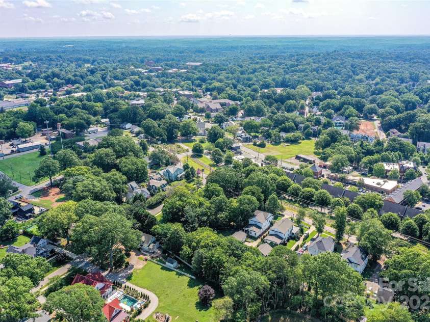 504 Potts Street, Davidson, NC 28036.  MLS# CAR4274445, YatesRealty ID 32365. Long range view towards the NE over the Town of Davidson