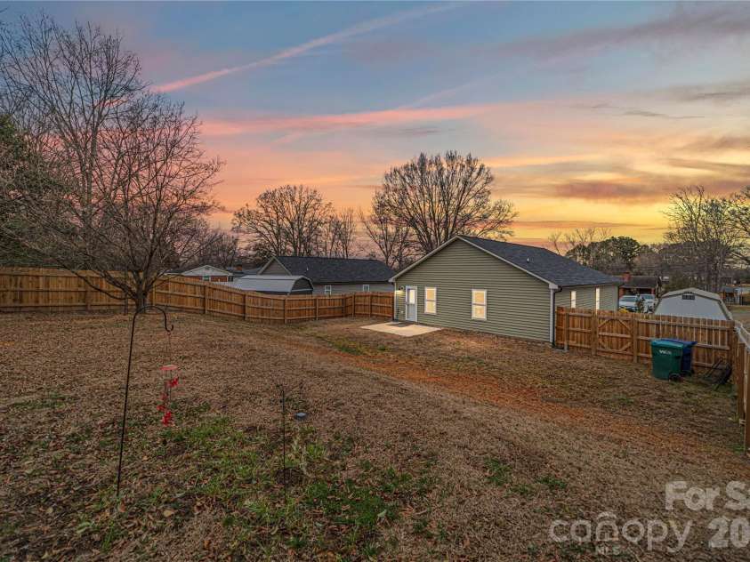 1338 Eastside Avenue, Albemarle, NC 28001.  MLS# CAR4342335, YatesRealty ID 3238. Expansive fenced backyard offering room to relax, play, or entertain.