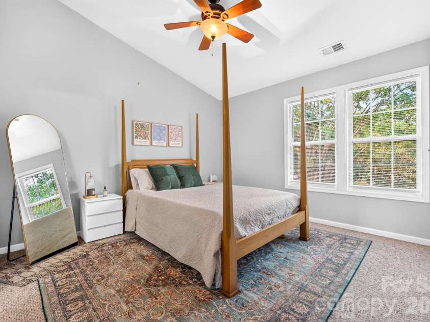 6312 Rhodins Lane, Indian Land, SC 29707.  MLS# CAR4395880, YatesRealty ID 32384. Primary bedroom with vaulted ceiling