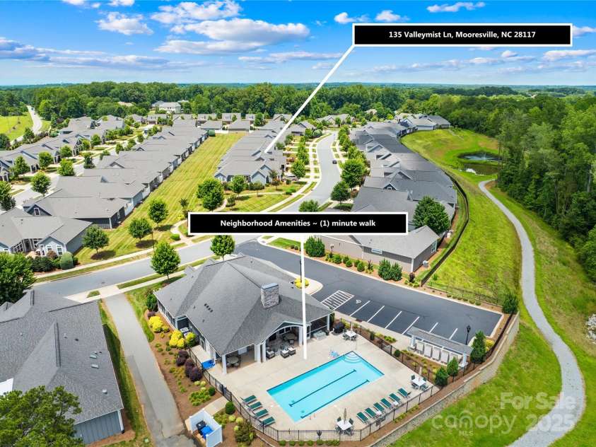 135 Valleymist Lane, Mooresville, NC 28117.  MLS# CAR4278379, YatesRealty ID 32395. Convenient to community pool