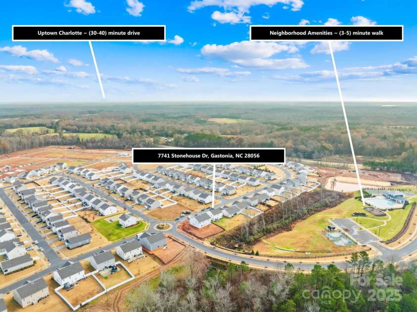 7741 Stonehouse Drive, Gastonia, NC 28056.  MLS# CAR4286760, YatesRealty ID 32401. 