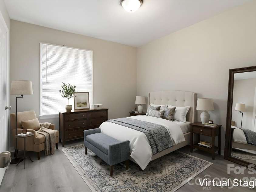 2732 Thornton Road, Charlotte, NC 28208.  MLS# CAR4394385, YatesRealty ID 32403. Walking into the first bedroom (virtually staged & enhanced).