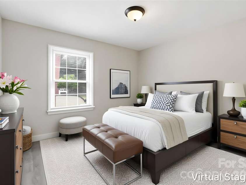 2732 Thornton Road, Charlotte, NC 28208.  MLS# CAR4394385, YatesRealty ID 32403. Walking into the second bedroom (virtually staged & enhanced).