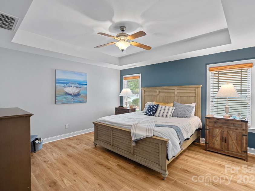 1108 Phar Lap Drive, Indian Trail, NC 28079.  MLS# CAR4290499, YatesRealty ID 32432. Spacious Primary Bedroom w/ Deep Tray ceiling & Huge Walk-in Closet!