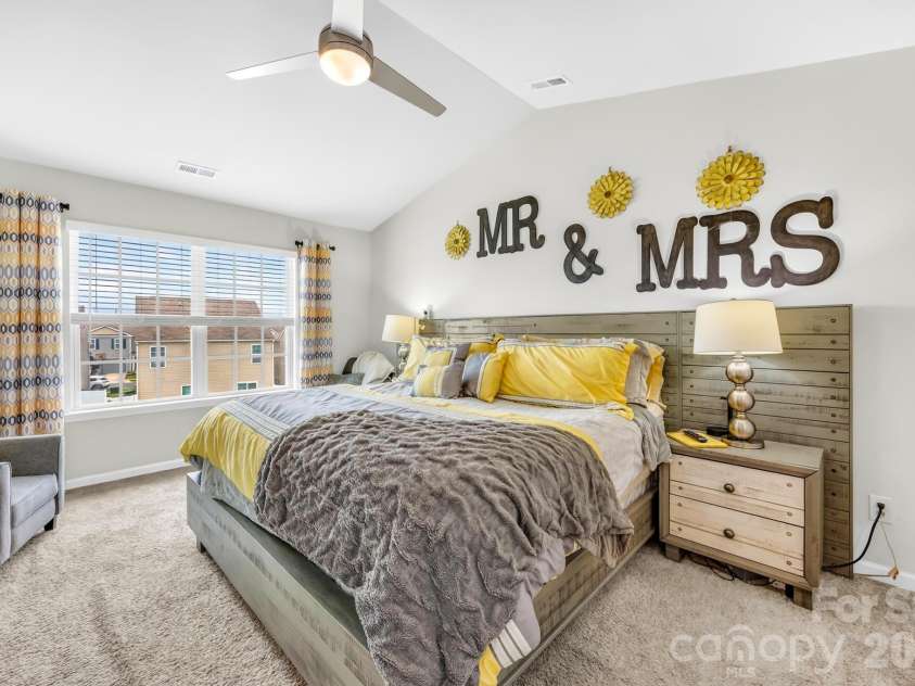 2611 Idared Drive, Dallas, NC 28034.  MLS# CAR4382685, YatesRealty ID 32493. Primary suite with vaulted ceilings