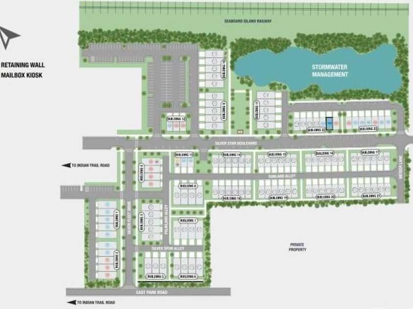 551 Silver Star Boulevard, Indian Trail, NC 28079.  MLS# CAR4355782, YatesRealty ID 32498. Indian Trail Townhomes Site Map