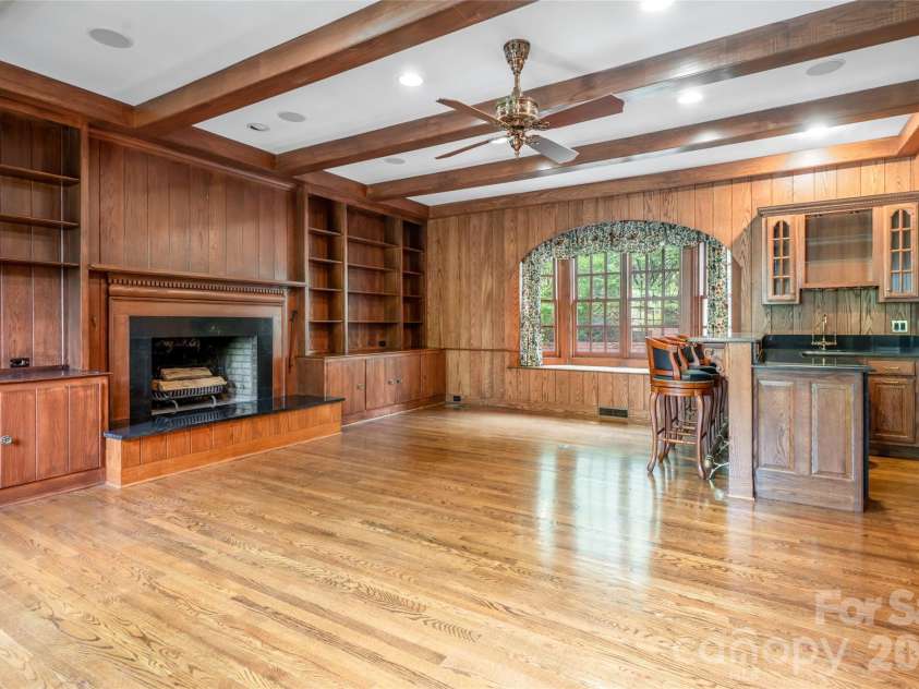 14 Brookside Road, Asheville, NC 28803.  MLS# CAR4372126, YatesRealty ID 32517. Den with wet bar and mini fridge