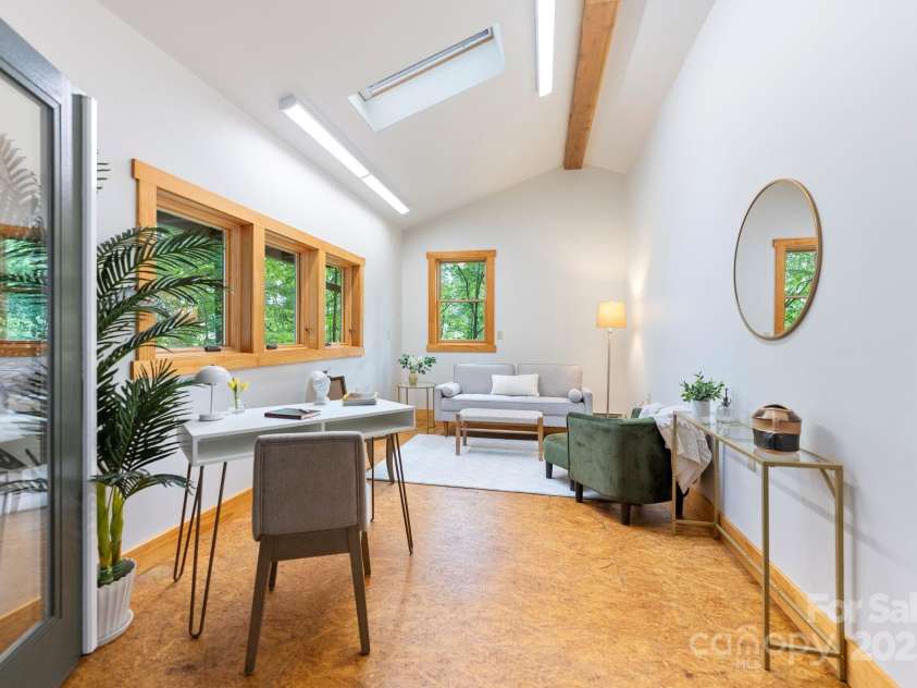 48 Black Oak Forest Road, Fairview, NC 28730.  MLS# CAR4275756, YatesRealty ID 32522. Heated Flex Space/Office/Studio that is separate from the Main Home