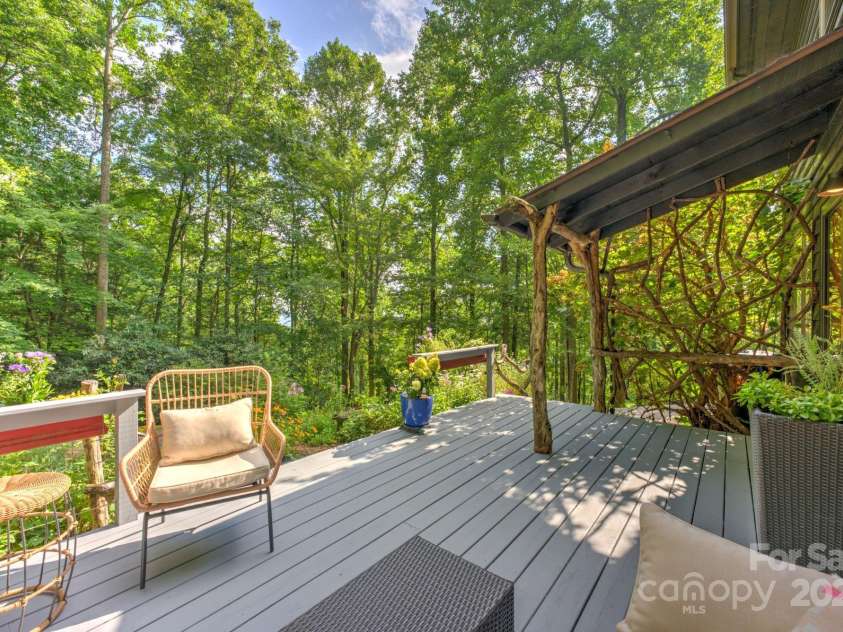 48 Black Oak Forest Road, Fairview, NC 28730.  MLS# CAR4275756, YatesRealty ID 32522. Private Front Deck w/ long range Southern winter views 